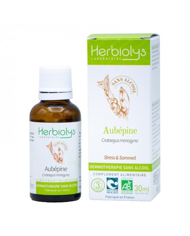 Aubépine bourgeons sans alcool en liquide bio herbiolys