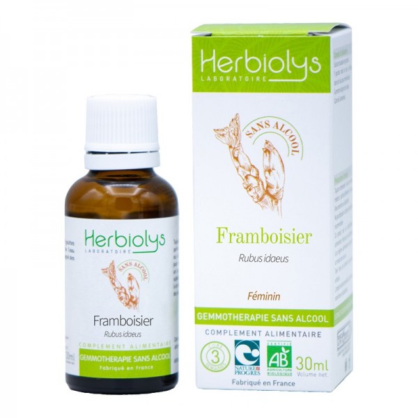 Framboisier bourgeons sans alcool en liquide bio