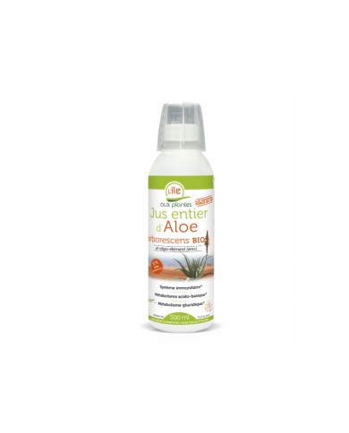 Jus entier d'Aloe Arborescens Bio au Miel ou Entier oligo-élément (zinc) 500 ml
