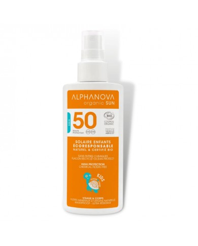 SPRAY SOLAIRE BIO ENFANTS HAUTE PROTECTION SPF 50 ALPHANOVA Herboristerie du Palais Royal Michel Pierre Paris