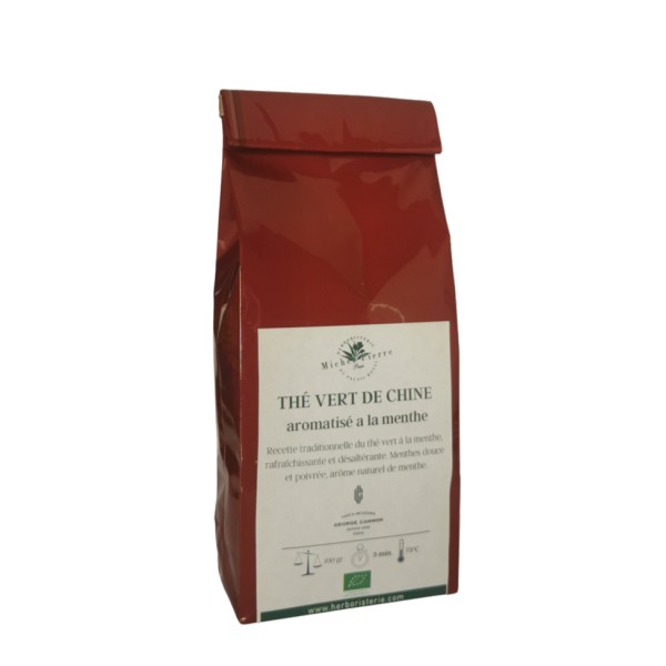 Thé Vert  de Chine - aromatisé menthe BIO