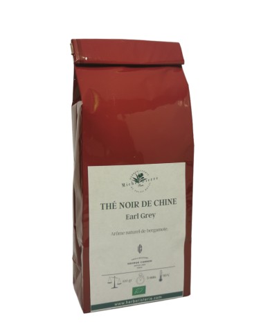 Thé noir de Chine Earl Grey - aromatisé BIO