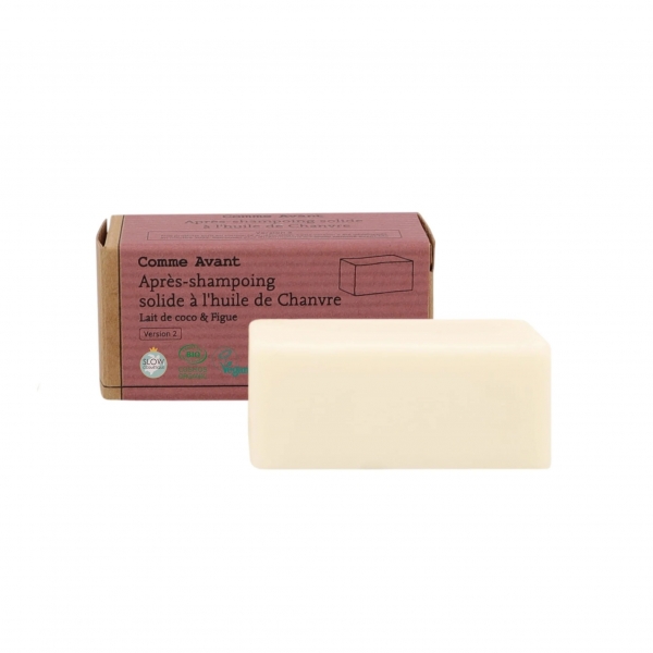 Après shampoing solide a l'huile de Chanvre Figue & lait de Coco bio