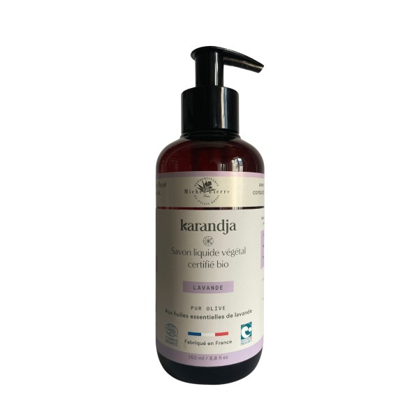 Savon liquide végétal pur olive certifié bio LAVANDE 250 ml