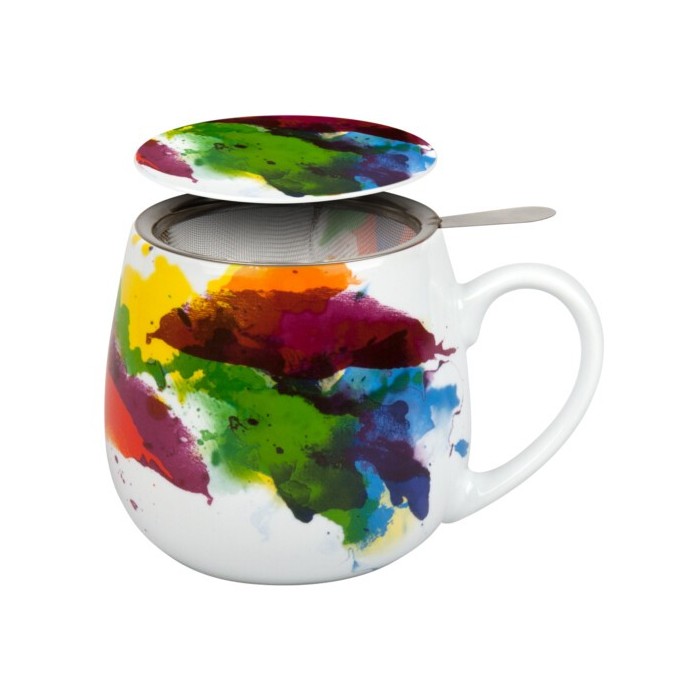 * Tasse ronde en porcelaine avec filtre