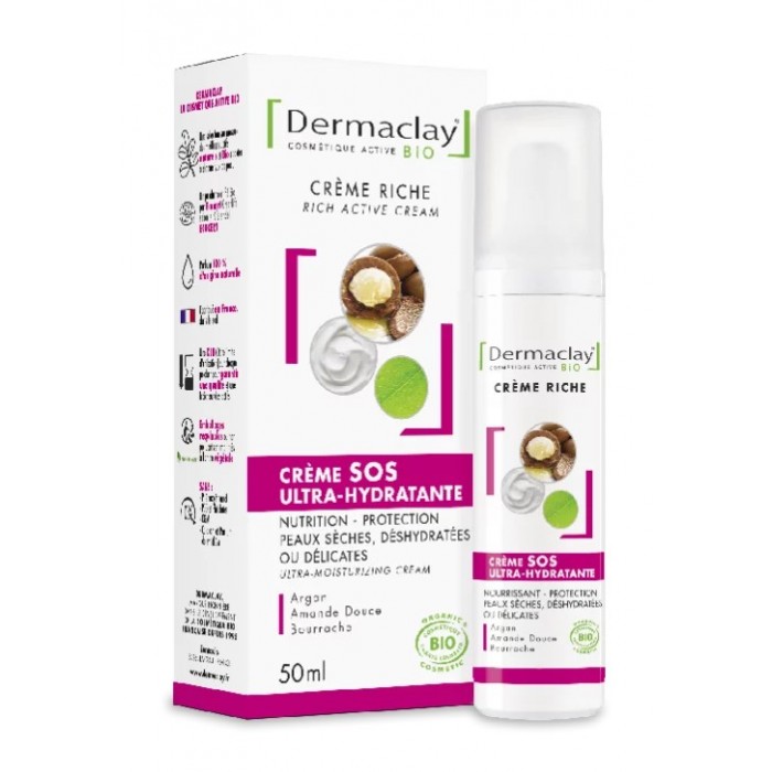 Crème Riche Sos Ultra Hydratante Visage - CertifiÉe Bio* - 50 ml