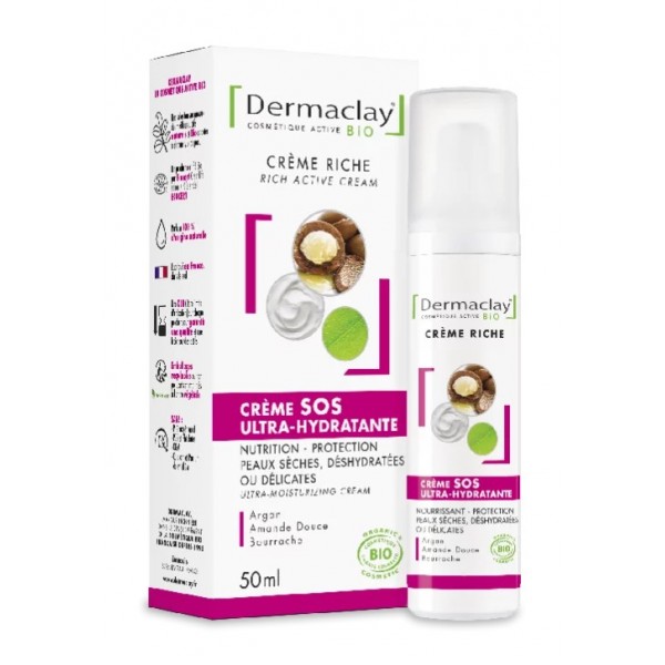 Crème Riche Sos Ultra Hydratante Visage - CertifiÉe Bio* - 50 ml