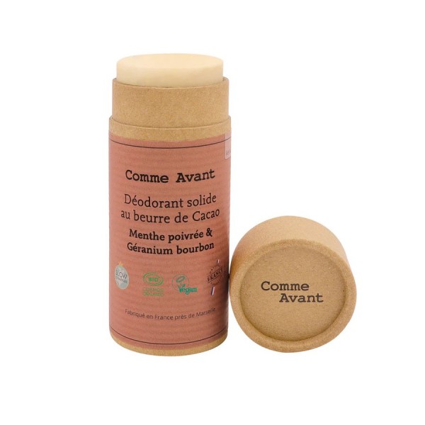 Déodorant solide Menthe poivrée et Géranium bourbon