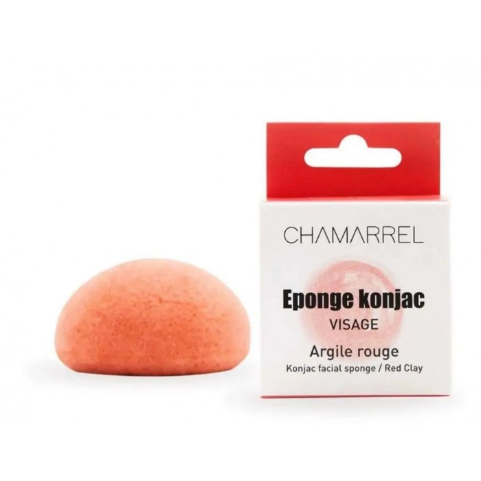Eponge konjac visage - argile rouge