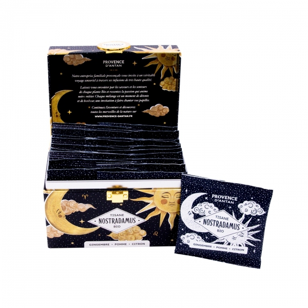Tisane Nostradamus Bio en infusettes en Coffret métal