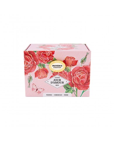 Tisane Jour d'Amour Bio en infusettes en Coffret métal