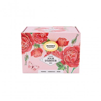 Tisane Jour d'Amour Bio en infusettes en Coffret métal