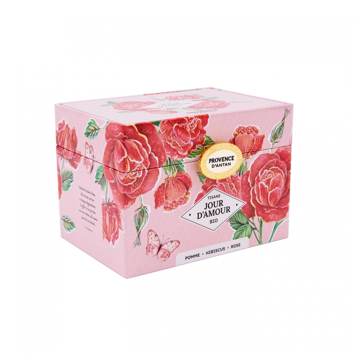 Tisane Jour d'Amour Bio en infusettes en Coffret métal