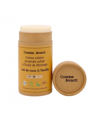 Crème solaire SPF30 solide lait de coco et Vanille