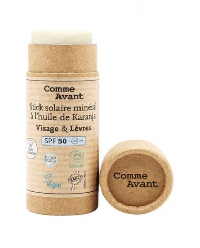 Crème solaire SPF50 minérale solide à l'huile de karanja Visage et Lèvre