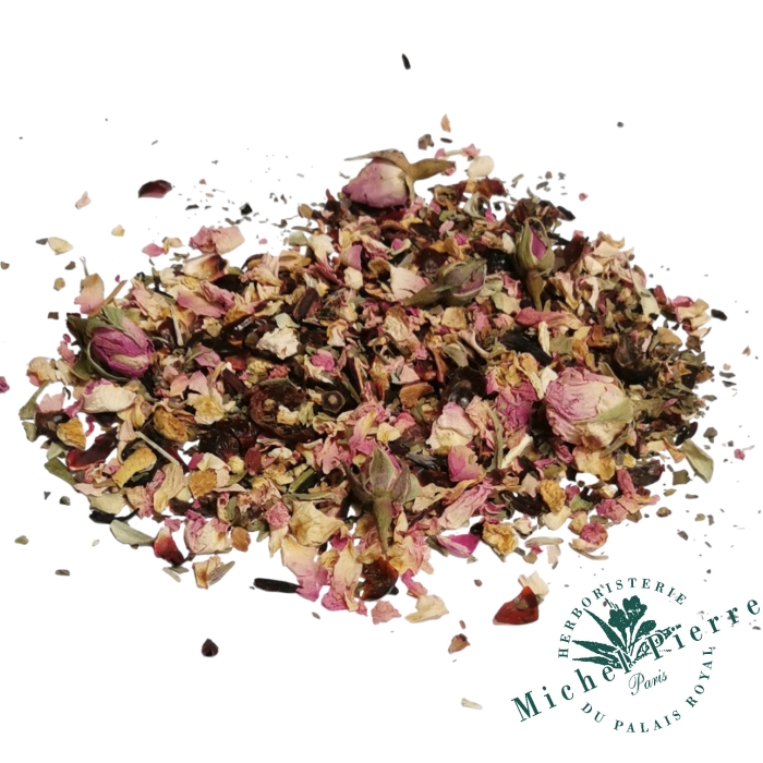 Tisane Rosée du Matin – Vitalité & Fraîcheur | Hibiscus & Rose de Damas |  100g