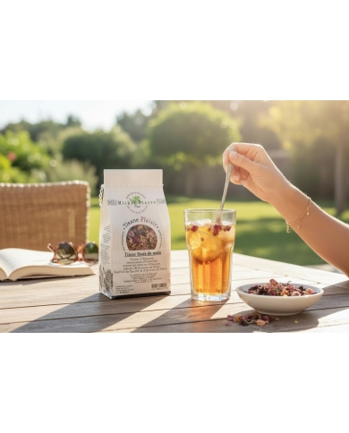 Tisane Rosée du Matin – Vitalité & Fraîcheur | Hibiscus & Rose de Damas |  100g