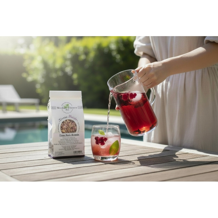 Tisane Rosée du Matin – Vitalité & Fraîcheur | Hibiscus & Rose de Damas |  100g