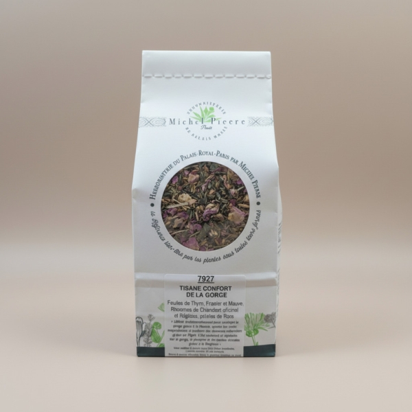 Tisane Confort de la Gorge – Mélange de Plantes Adoucissantes pour la Gorge et les Voies Respiratoires | 175g